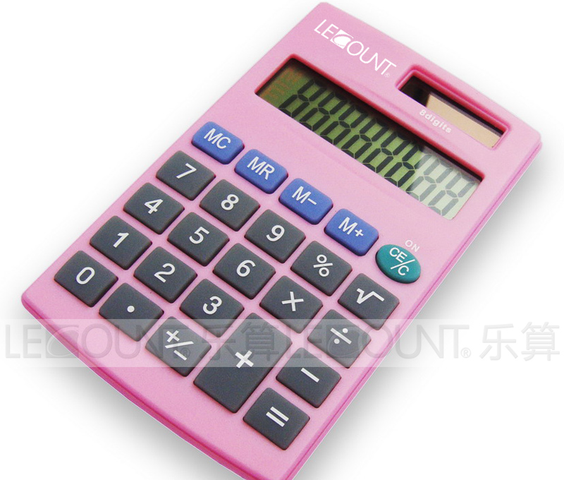 8 Digits Dual Power Handheld Calculator with Various Optional Colors (LC332)