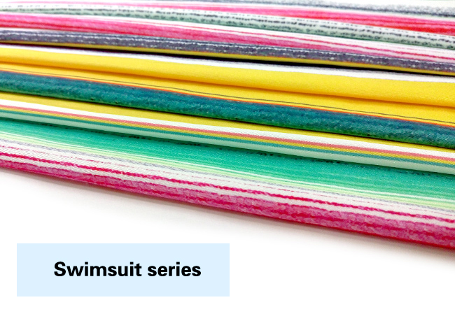 Colorful Stripes Printed Fabric for Swimwear & Jersey Dress