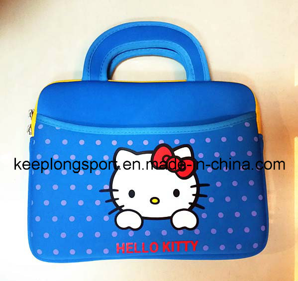 Fashionable Hello Kitty Printing Neoprene Laptop Bag with Handle