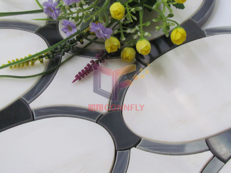 Water Jet Cutting Irregular Pattern Mosaic for Decoration (CFW47)