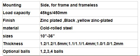 3-Fold Ball Bearing Drawer Slide with Superior Qualilty