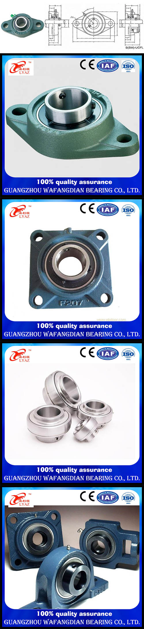 Agricultural Machinery Bearing Pillow Block Bearing Ucp205 Ucp206 Ucp207 Ucp208 Insert Bearing Units with Housing