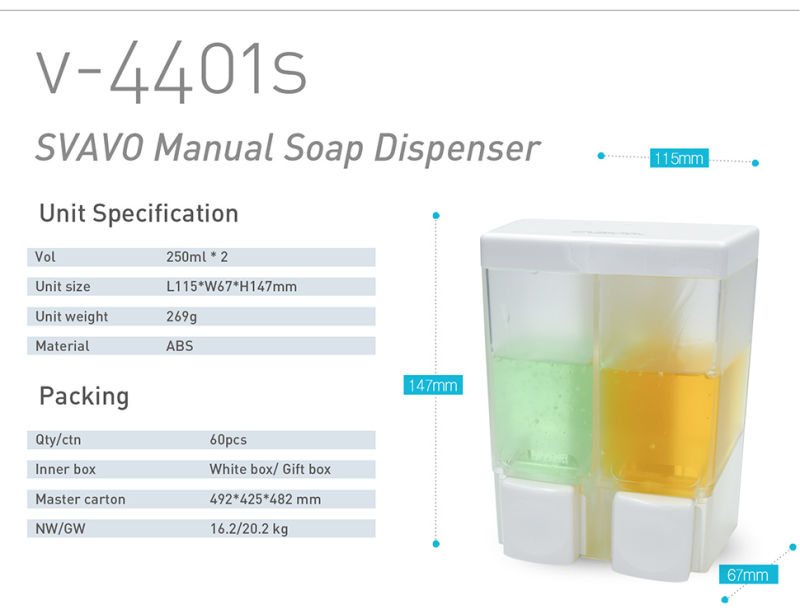 Hotel Liquid Wall Mount Soap Dispenser (V-4401S)