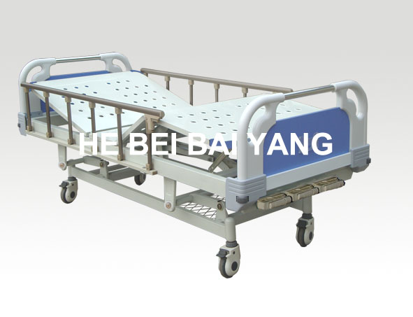 (A-47) Movable Three-Function Manual Hospital Bed with ABS Bed Head