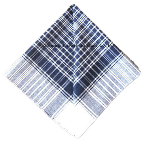 Customized Logo Printed Yarn Dyed Cotton Checked Men's Handkerchief