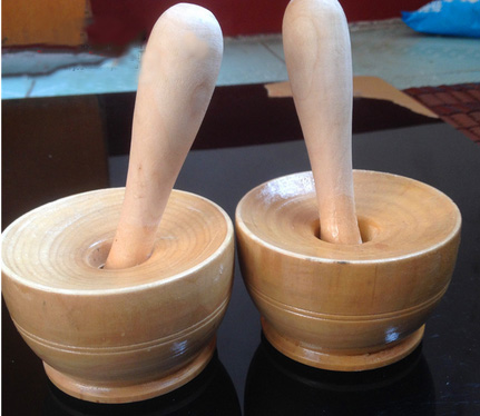 Handmade Oak Wooden Pestle and Mortar Wooden Mortar and Pestle