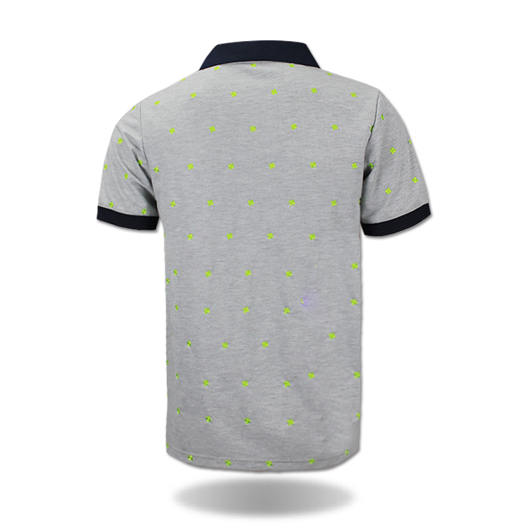 Wholesale Men Grey Polyester Embroidery Printing Polo Shirt for Men