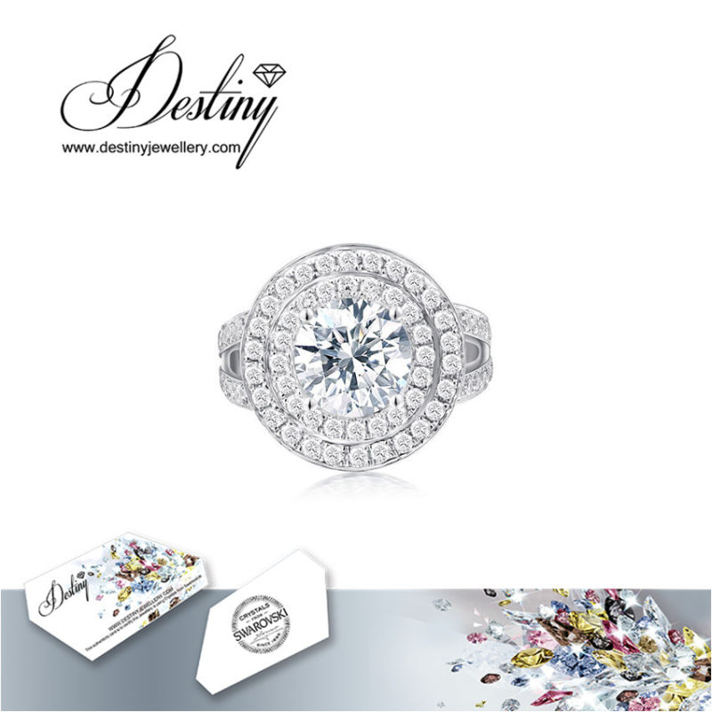 Destiny Jewellery Crystal From Swarovski Ring Disc Ring