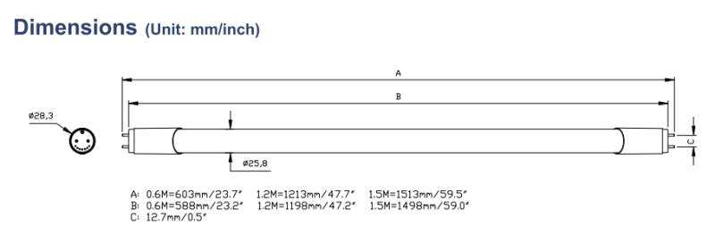 SMD2835 1200mm 18W T8 Tube Light LED Tube 4 Free with CE RoHS UL