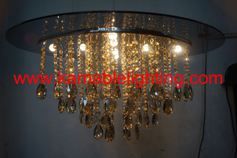 New Residential Chandelier Amber Crystal Light (9230-8B)