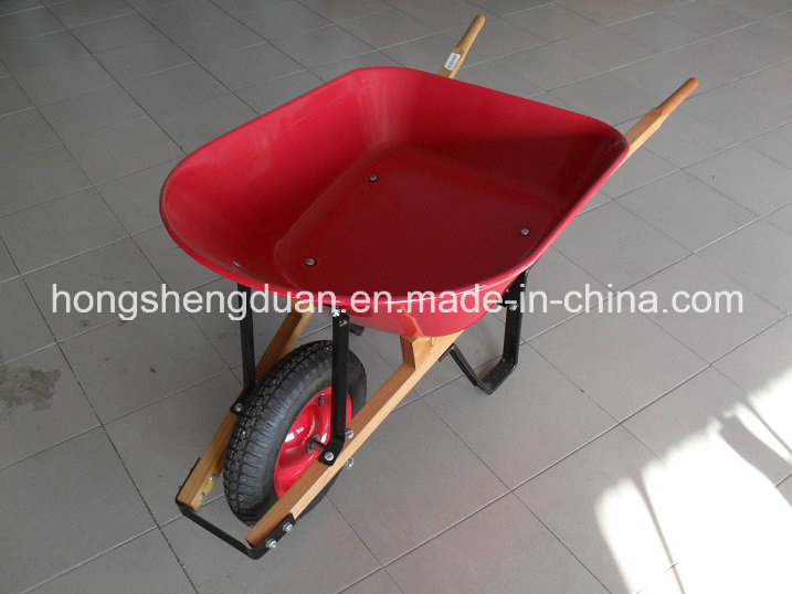 Steel Tray Wooden Handle Wheelbarrow