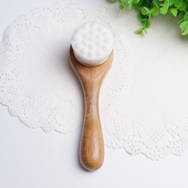 New Bamboo Long Facial Massage Cleansing Brush Facial Brush