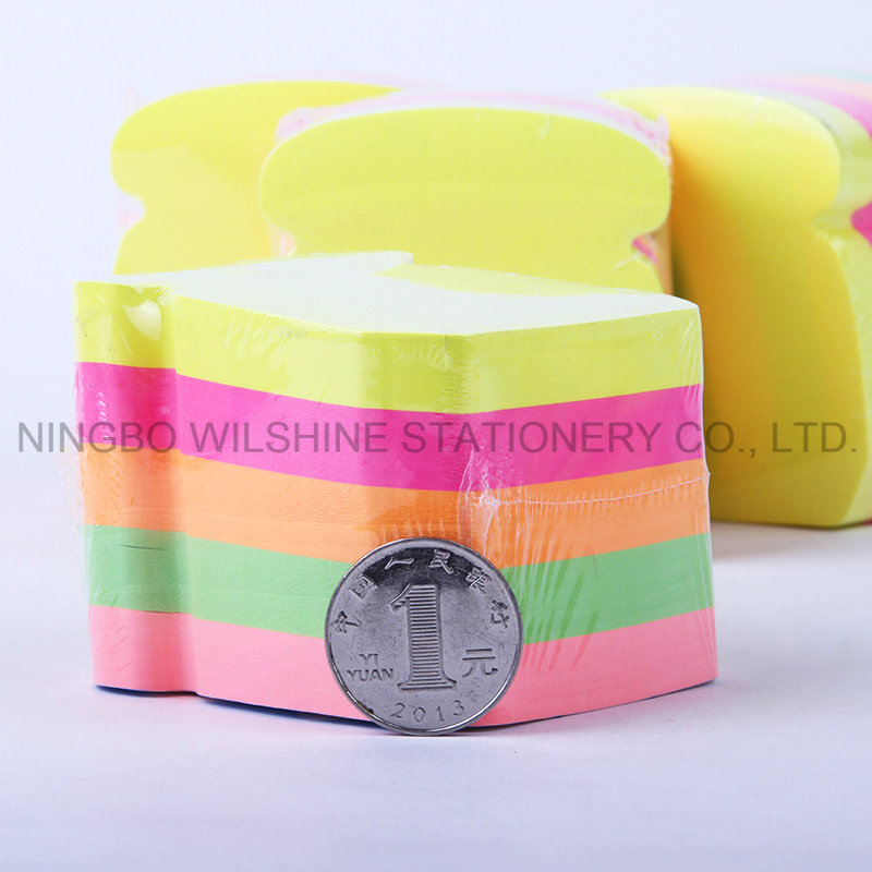 Custom Fluorescent Sticky Note in Different Shaped Paper Cube (SN010)