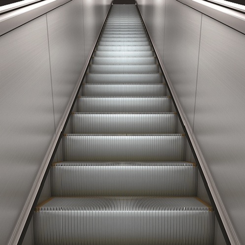 Escalator with Hairline Stainless Steel