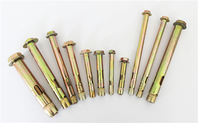 China Supplier Carbon Steel Hex Bolt Sleeve Anchor with Yellow Zinc Plated