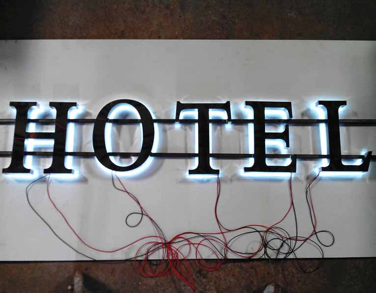 Halo Lit Channel Sign with Stainless Steel Face