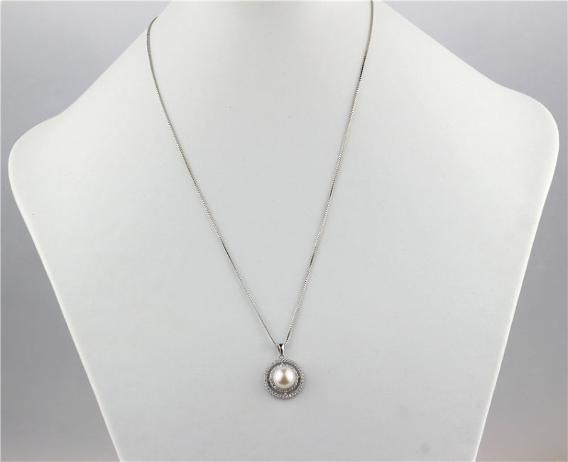 Large Luxery 925 Sterling Silver Pearl Pendant