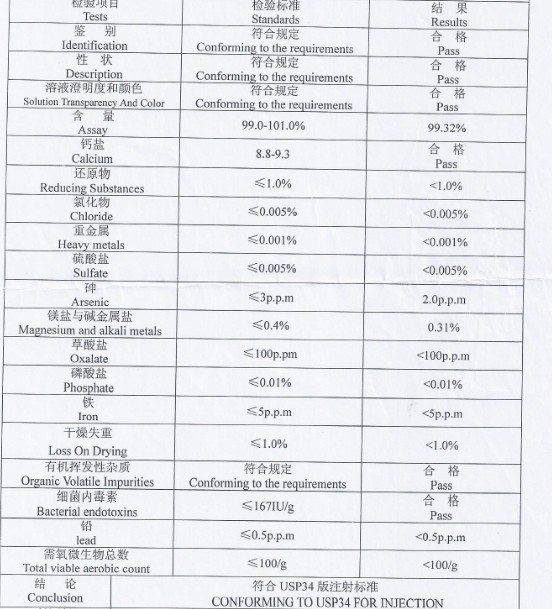 (Calcium Gluconate) -Non-Toxic Calcium Nutrition Agent Calcium Gluconate