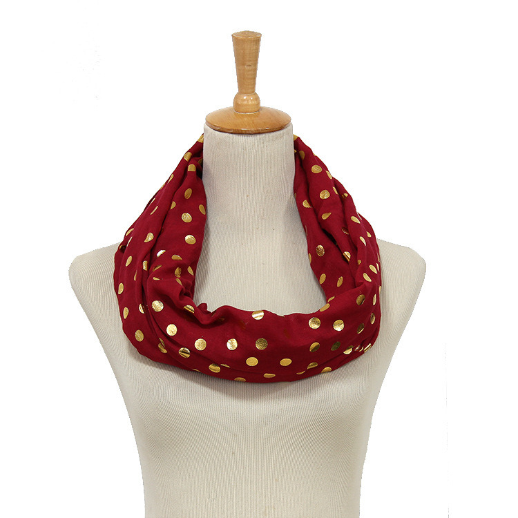 Women's Spring Summer Golden Foil DOT Printing Scarf Snood (SW146)