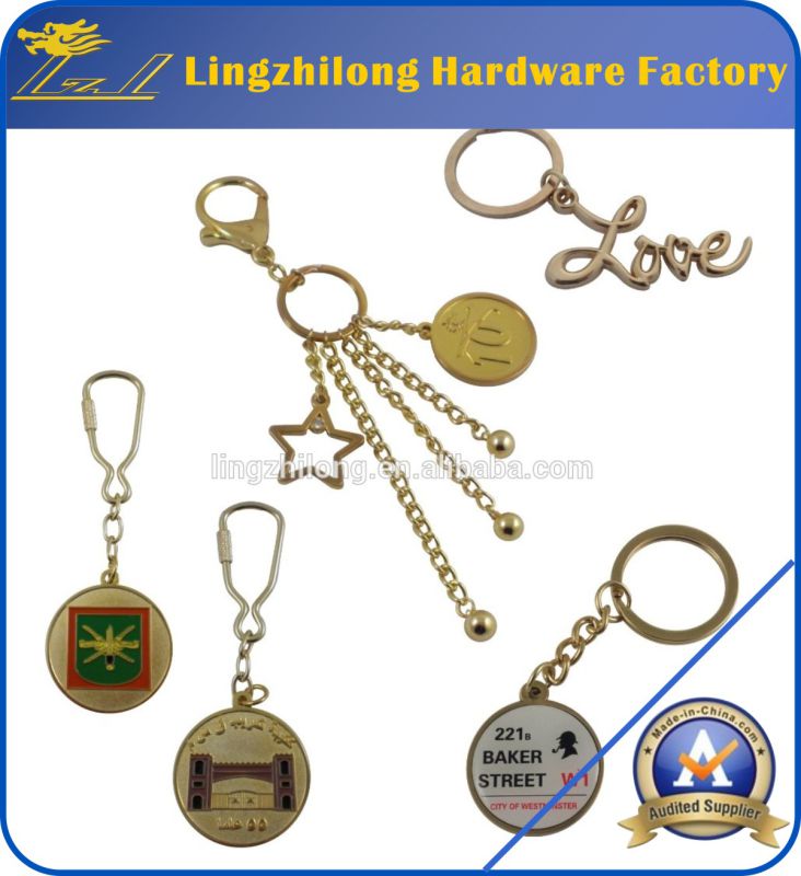 Gold Custom Metal Promotional Key Ring