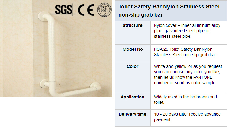 Bathroom Safety Bar ABS+Stainless Steel Non-Slip Grab Bar