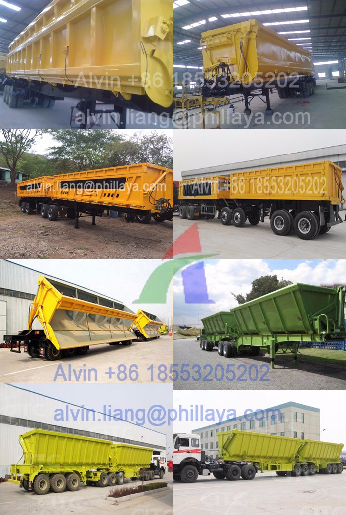 Tandem Type Hydraulic Side Tipping Semi Trailer