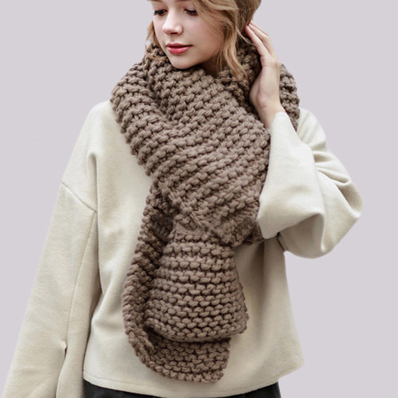 Women's Chunky Knit Super Scarf Oversized Knitted Long Scarf (KA103)