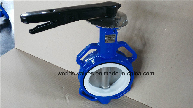 PTFE Seated Handle Wafer Butterfly Valve Without Pin