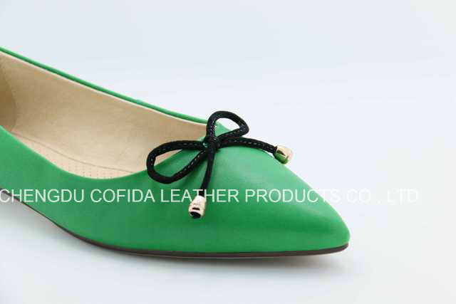Green Comfort Ballerina Women Leather Shoes
