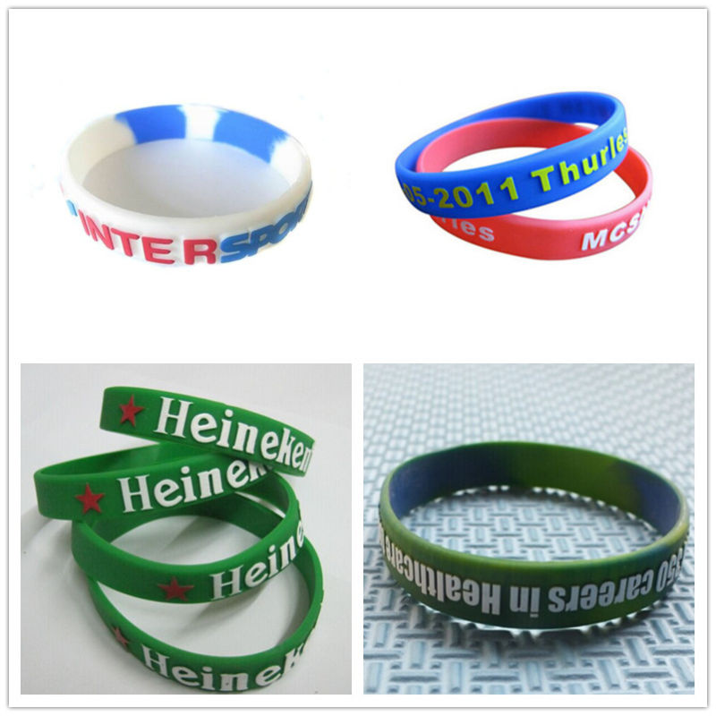 Embossed Printed Logo Silicone Wristband for Promotion