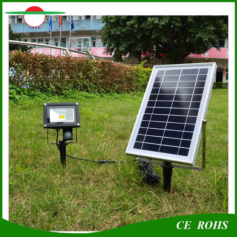 High Power LED 10W Motion Sensor Flood Light Garden Lawn Lamps Floodlight Outdoor with Solar Panel