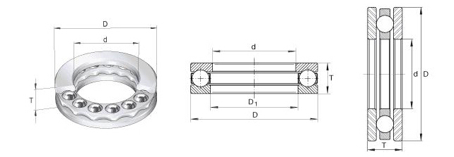 51100 Single Direction Thrust Ball Bearing