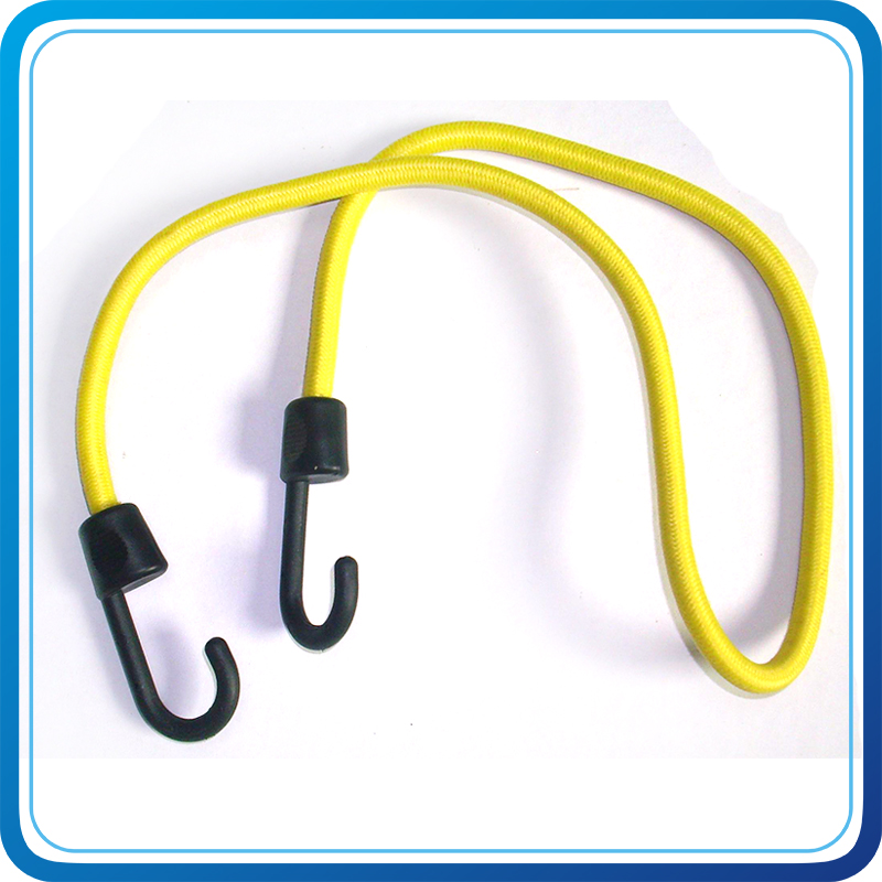 Make Red Elastic Bungee Cord with Black Plastic Hook for Luggage Bag