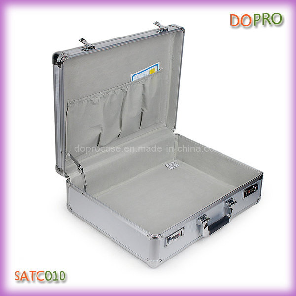 Silver ABS Handle Custom Aluminum Briefcase with Combination Lock (SATC010)