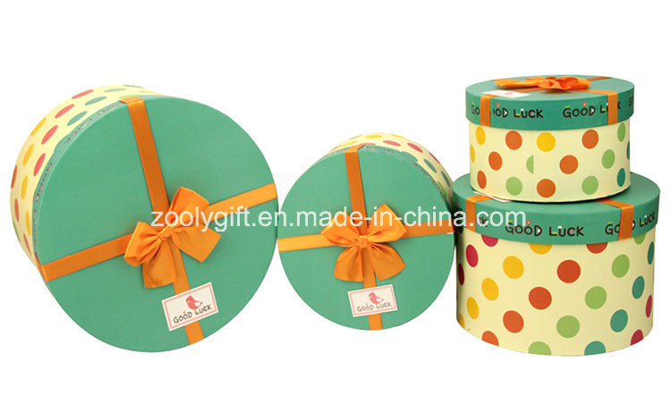 Custom Printing Paper Cardboard Gift Packing Round Boxes