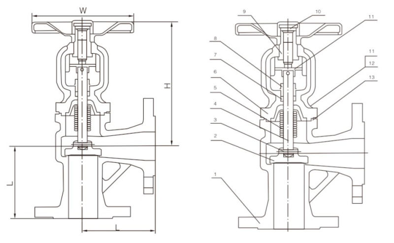 Cast Steel WCB DIN Angle Type Bellow Seal Globe Valve