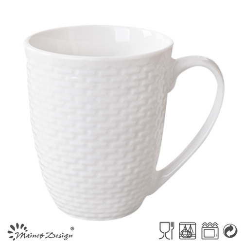 Porcelain Ceramic Cheap Embossed Mug