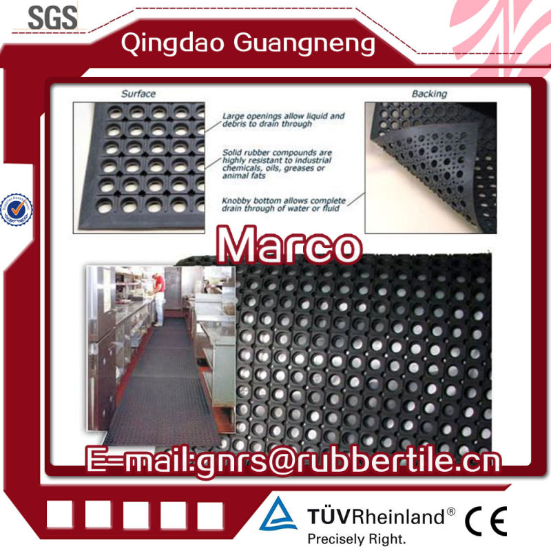 Wearing-Resistant Rubber Tile, Kitchen Anti-Slip Rubber Mat Oil Resistance Rubber Mat