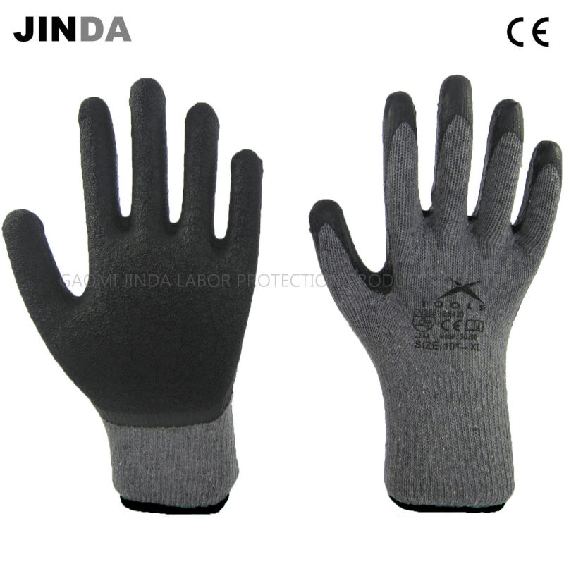 Latex Coated Knitted Yarn Shell Safety Work Gloves (LS002)