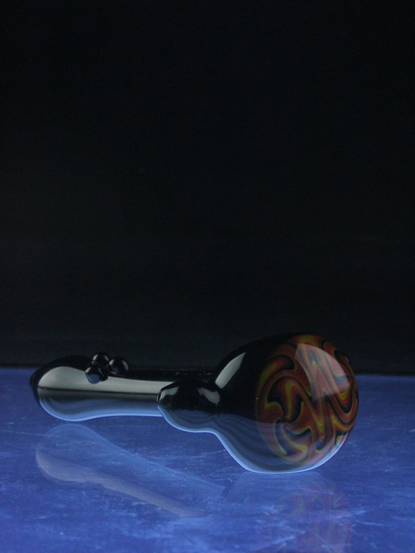 Wholesale Glass Wig Wag Spoon for Smoke with Dots (ES-HP-088)