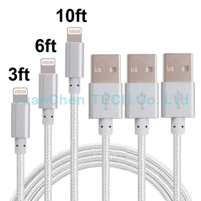 New Nylon 8pins USB Data Charging Cable for iPhone