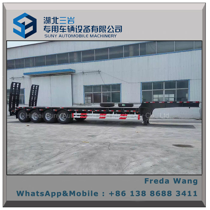 25t - 200tons 4 Axles Low Bed Semi Truck Trailer