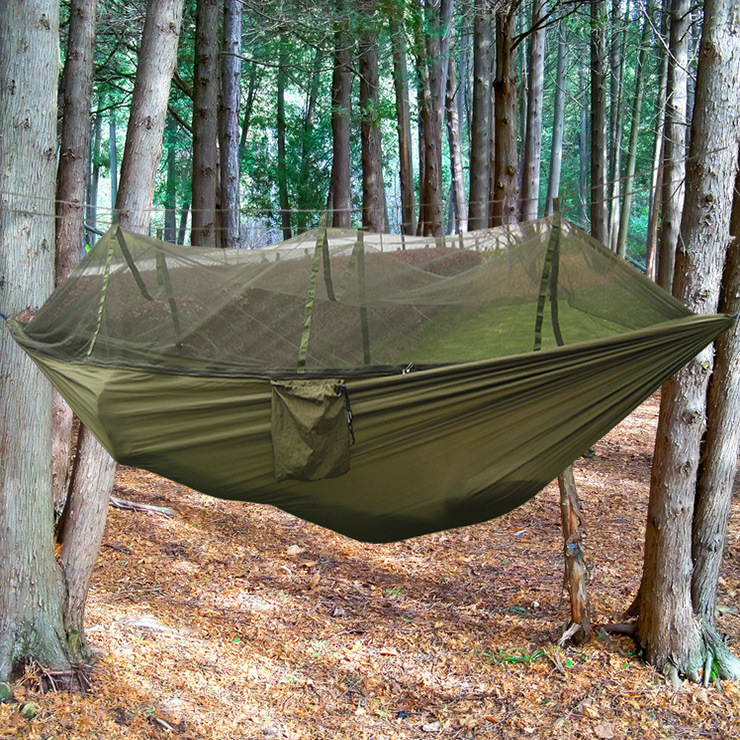 2017 Fashion Handy Parachute Hammock Fabric Mosquito Net Camping Hammock Single Person Portable Indoor Outdoor Camping Hangmat