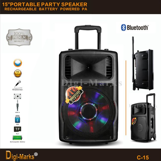 Guangzhou Manufacturer Price Multi-Functional Bluetooth Stereo Battery Active Trolley Speaker