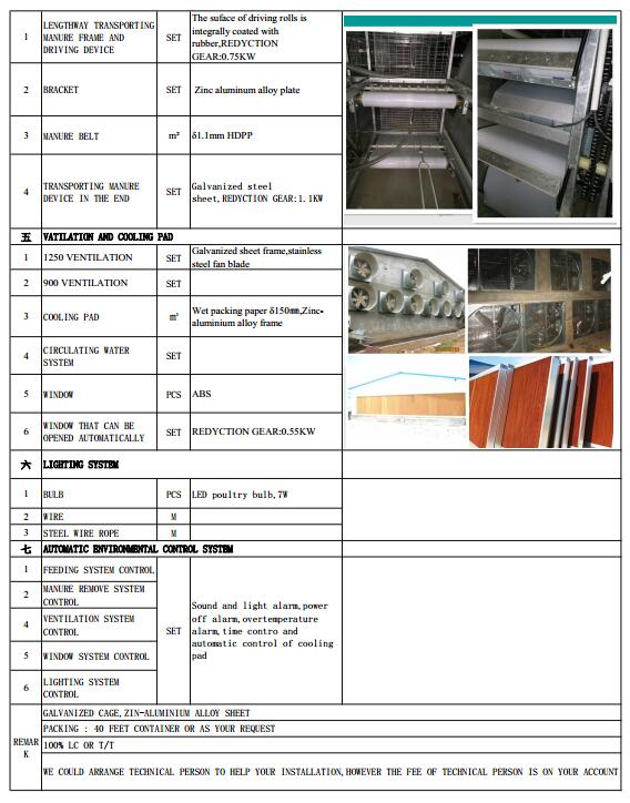 New Design and Large Capacity of Full Automatic Broiler Cage