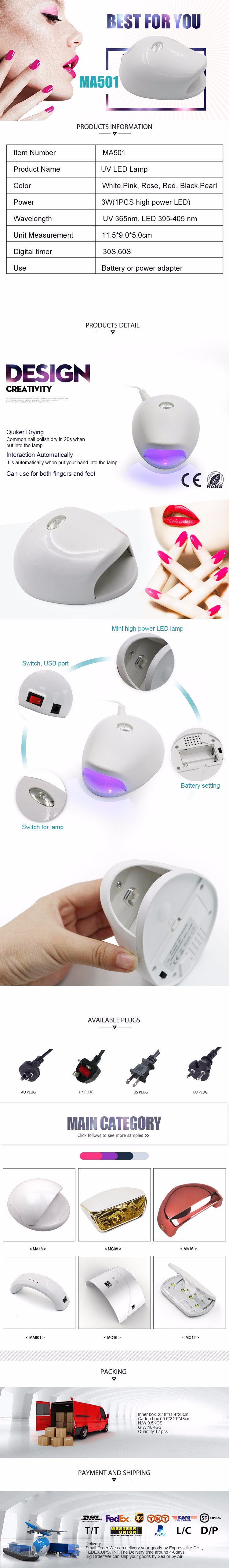 Cheapest Mini Type Rechargeable Nail LED Lamp