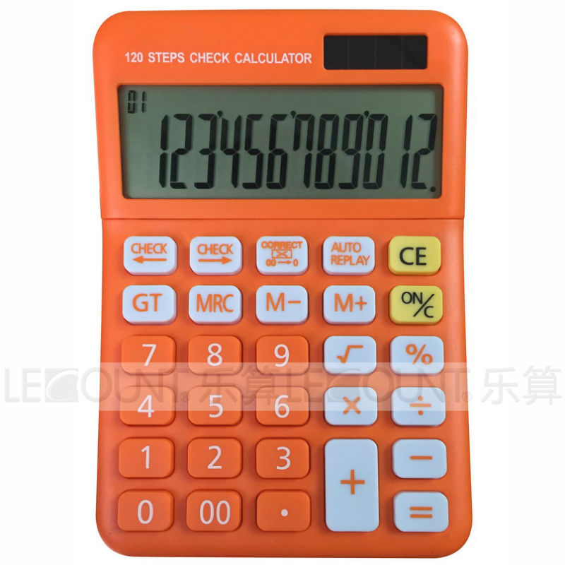 New Design 12 Digits Large LCD Screen Check & Correct Function Desktop Calculator, with Fancy Optional Colors (CA1222)