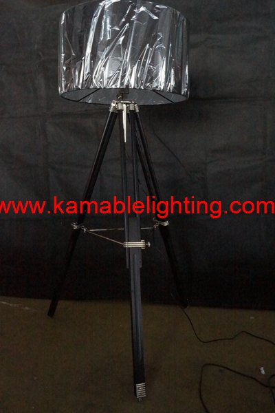 Black Lampshade Tripod Studio Floor Lamp