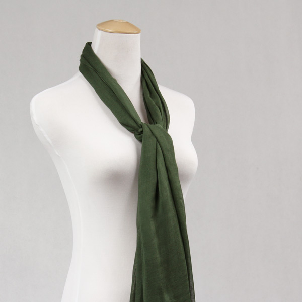 Green Viscose Long Scarf for Women