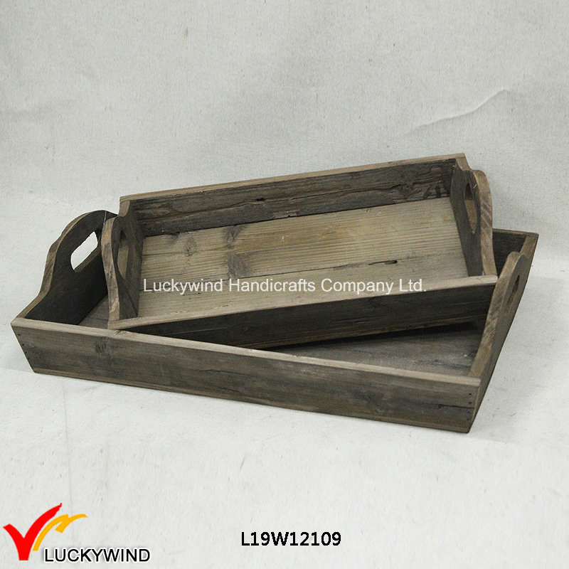 Latest Handmade Rustic Rectangular Wooden Serving Tray